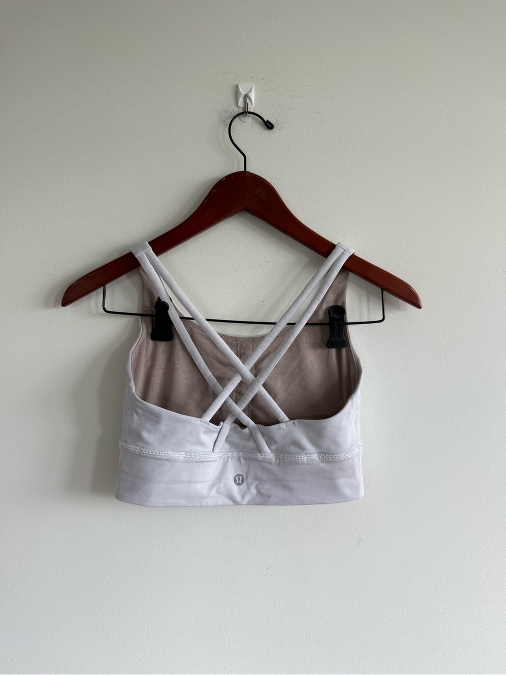 lululemon White Sports Bra with Crisscross Back